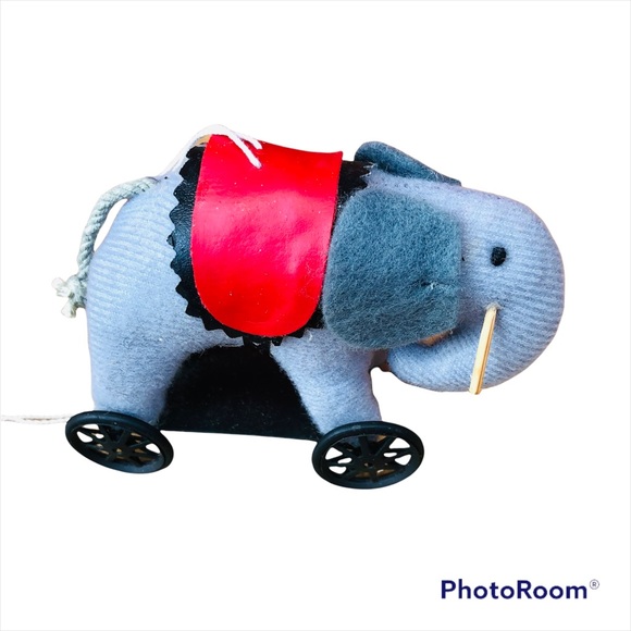 Vintage Hand crafted Felted and Wood Toy Animal Ornaments Bundle Elephant Zebra - Picture 2 of 10